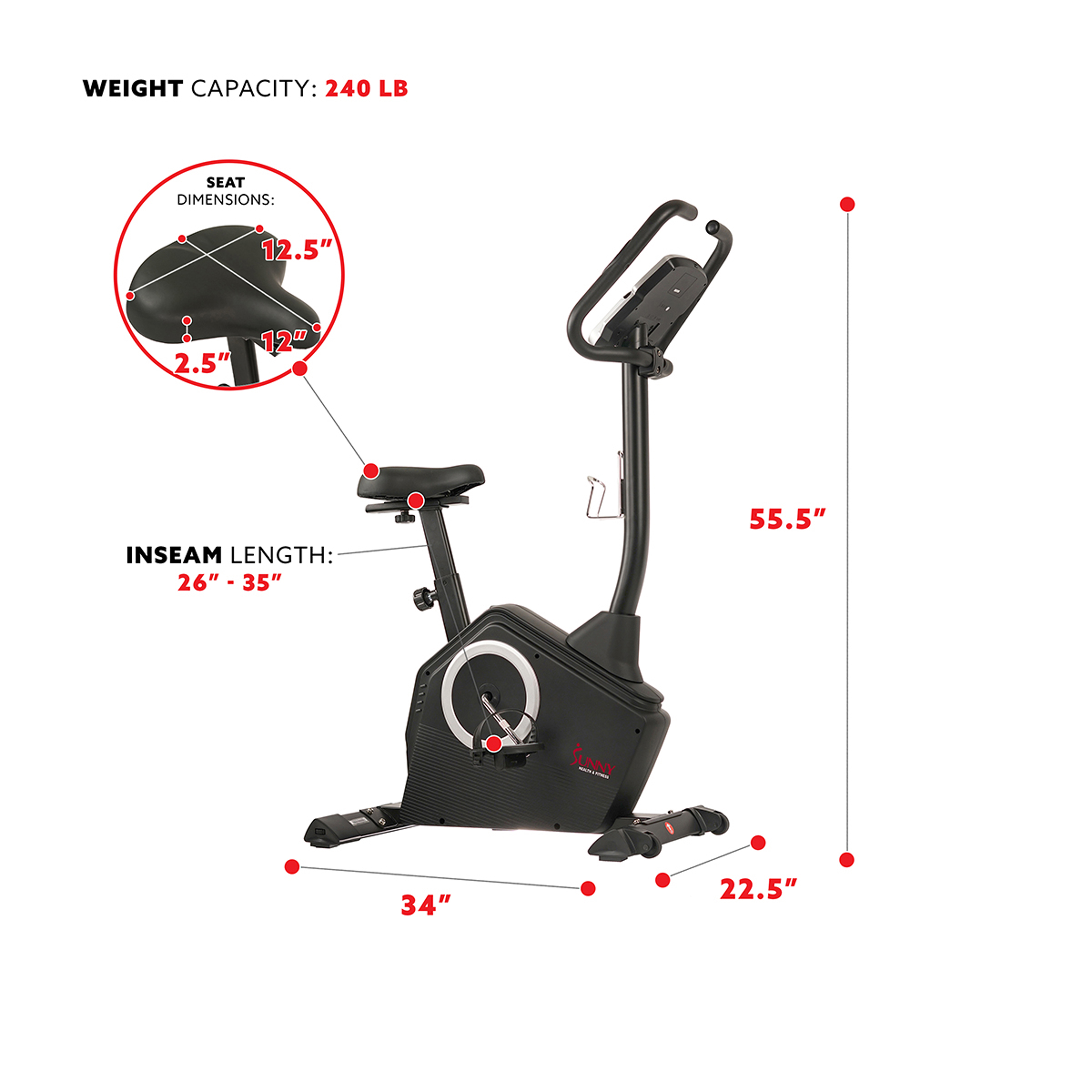 Foto 2 pulgar | Bicicleta Vertical Sunny Health & Fitness Magnética Sf-b2883