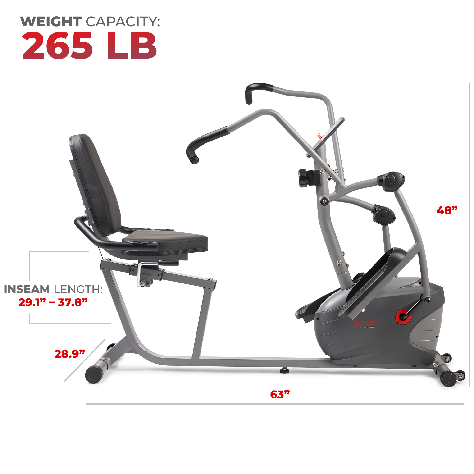 Foto 4 pulgar | Bicicleta Recumbente Sunny Health & Fitness Con Brazos Moviles