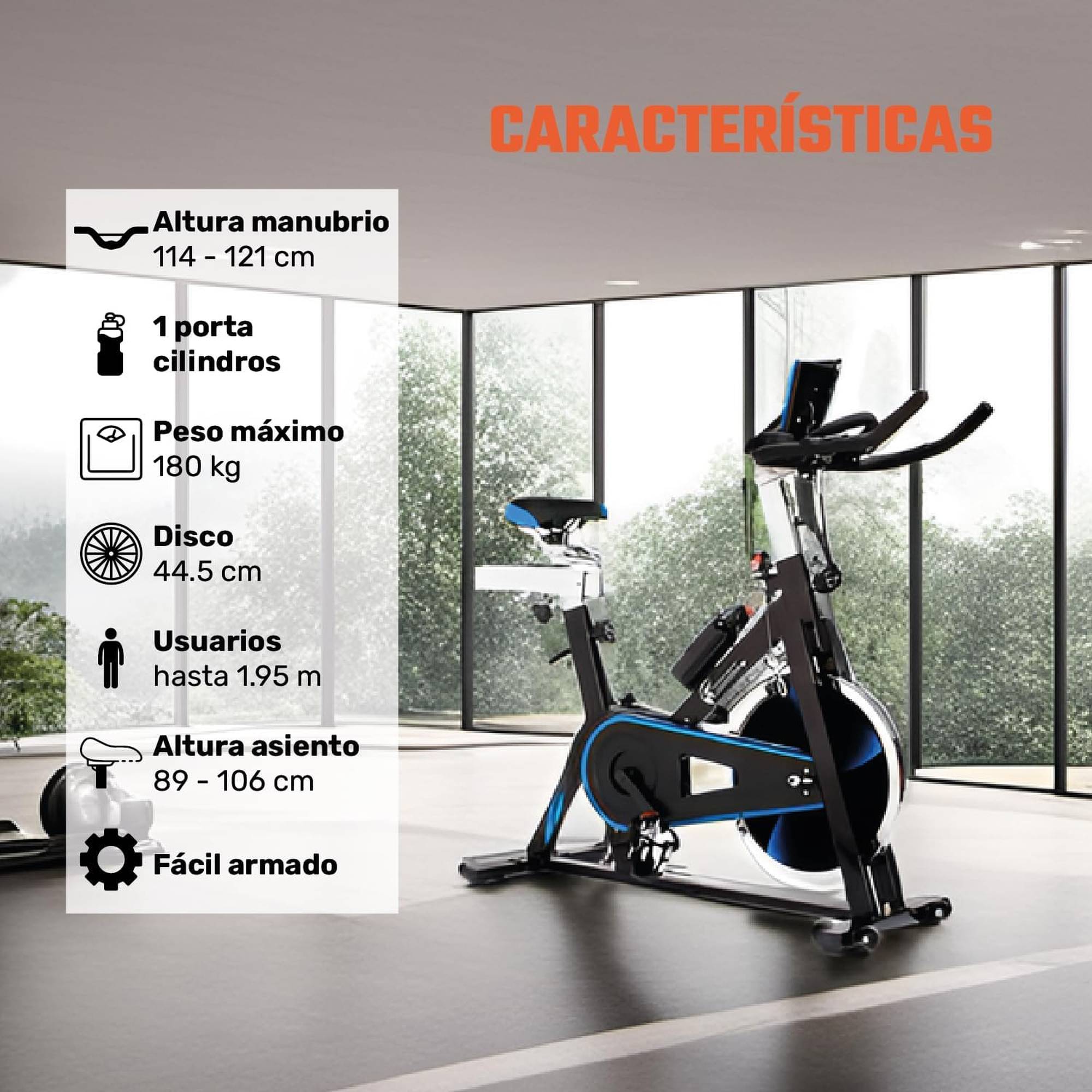 Foto 5 pulgar | Bicicleta Estatica Centurfit 18kg Profesional Uso Rudo Fija