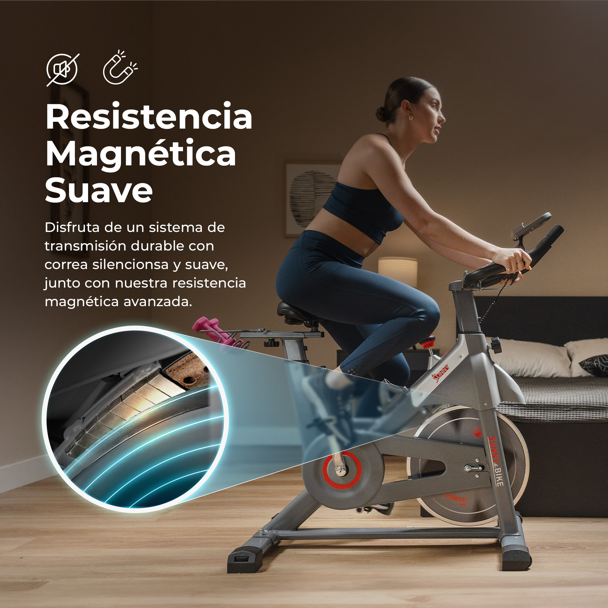 Foto 7 pulgar | Bicicleta Magnética Sunny Health - Resistencia Ajustable