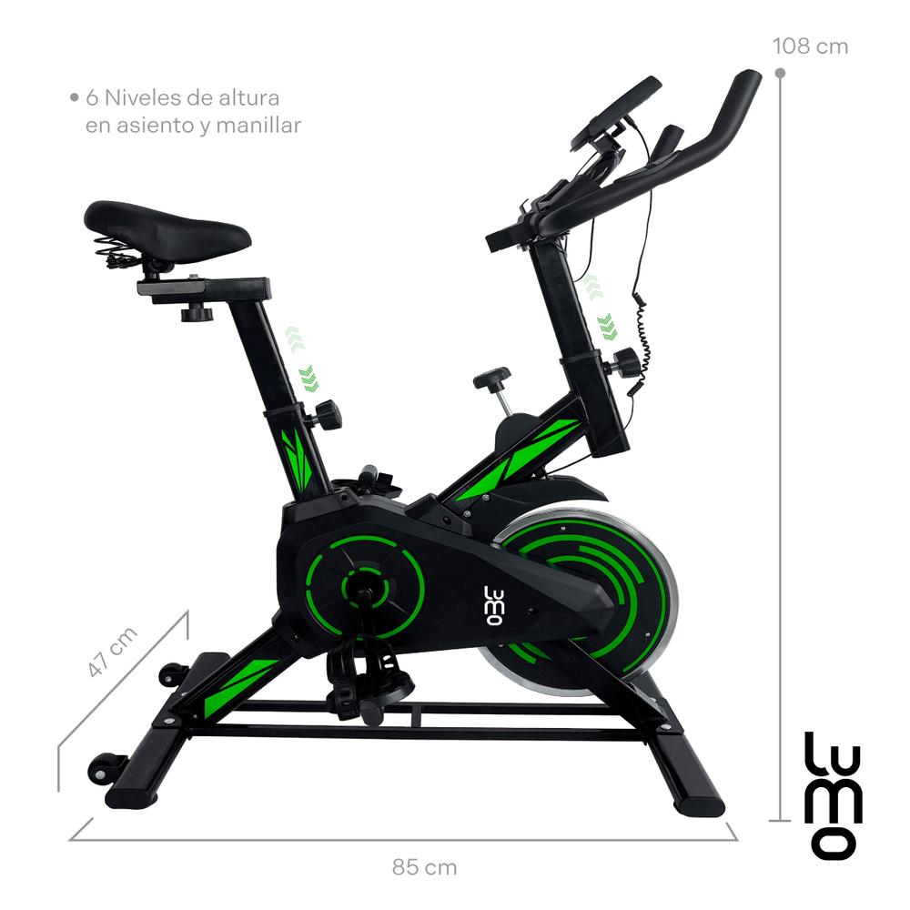 Foto 3 pulgar | Bicicleta Spinning Fija Lumo Verde
