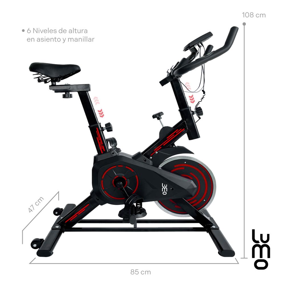 Bicicleta Spinning Fija Lumo con Pantalla