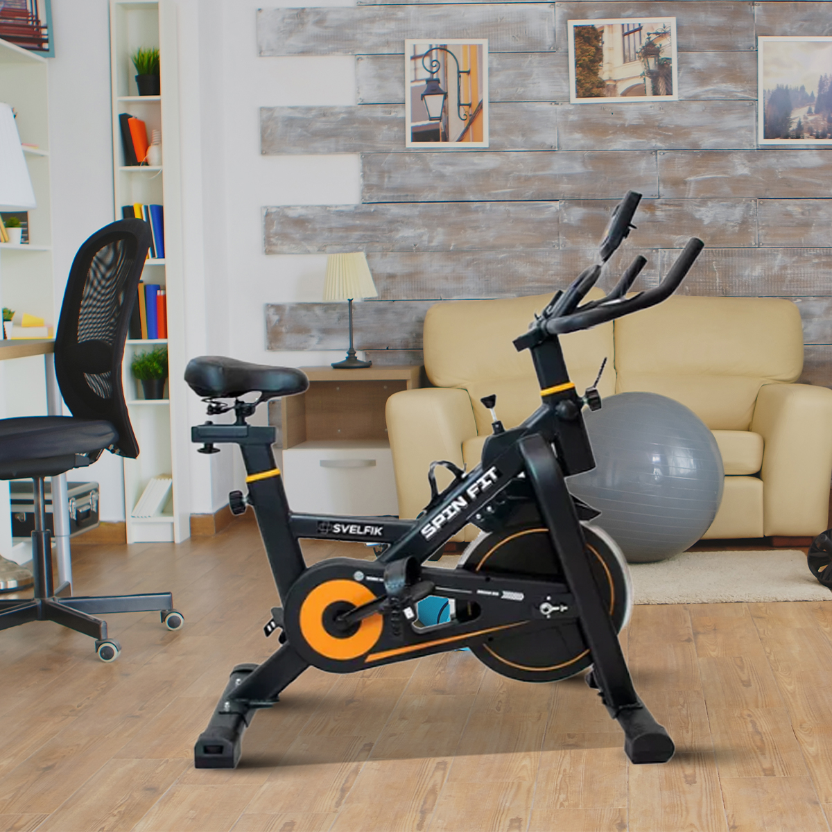 Foto 7 pulgar | Bicicleta Fija Quick Fit Pro Negra Ajustable Con Ruedas Cardio Fitness Spinning