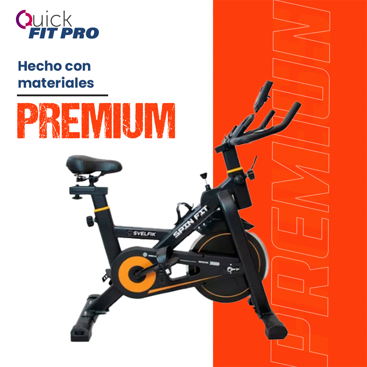 Foto 8 pulgar | Bicicleta Fija Quick Fit Pro Negra Ajustable Con Ruedas Cardio Fitness Spinning