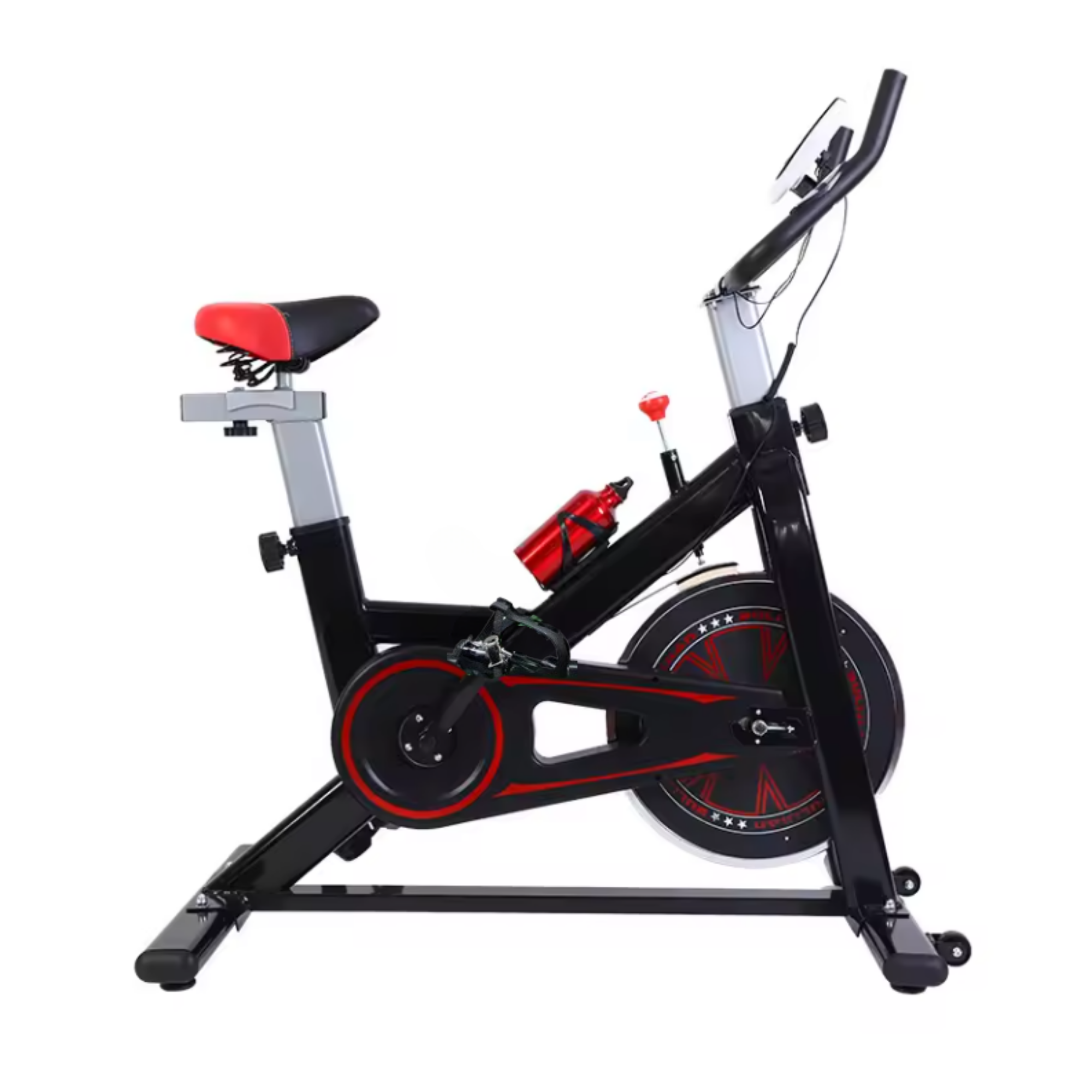 Bicicleta Spinning Fija Estatica Disco 6 Kg Cardio Fitness Rojo