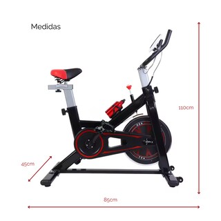 Foto 2 | Bicicleta Spinning Fija Estatica Disco 6 Kg Cardio Fitness Rojo