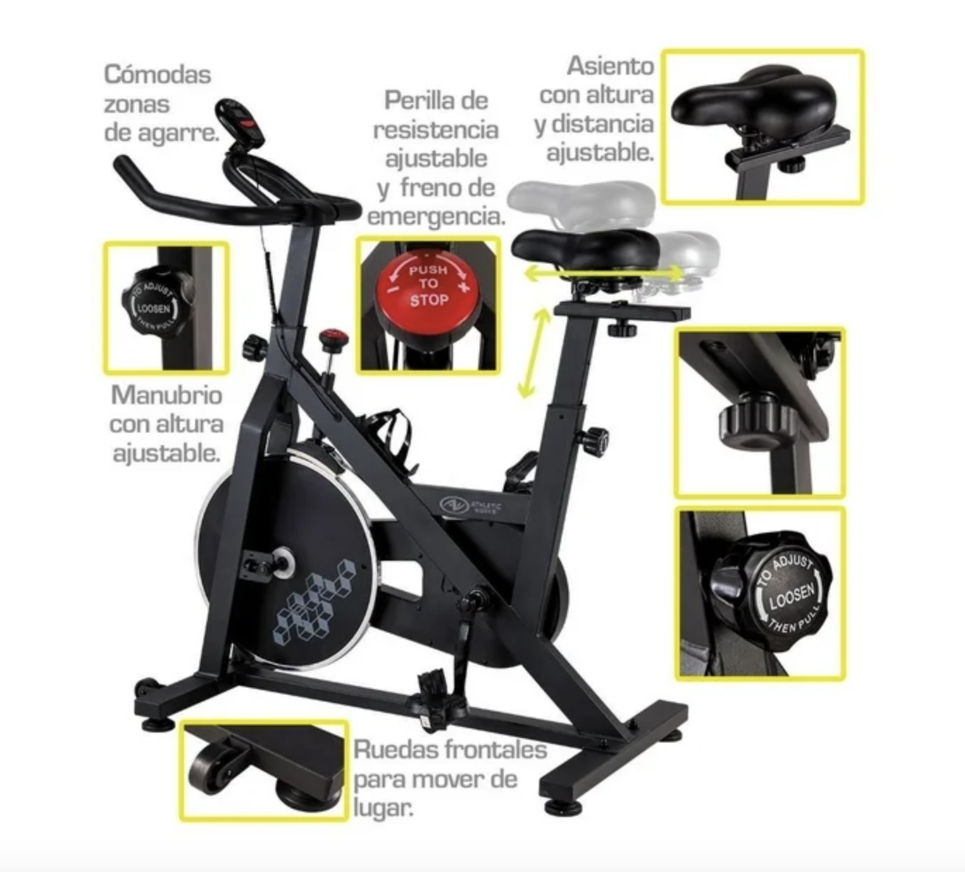 Foto 4 pulgar | Bicicleta Fija De Spinning  Wmc-46014