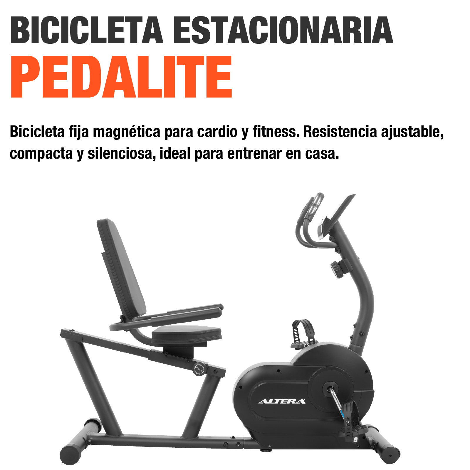 Foto 4 pulgar | Bicicleta Estacionaria Pedalite 8 Niveles Negra