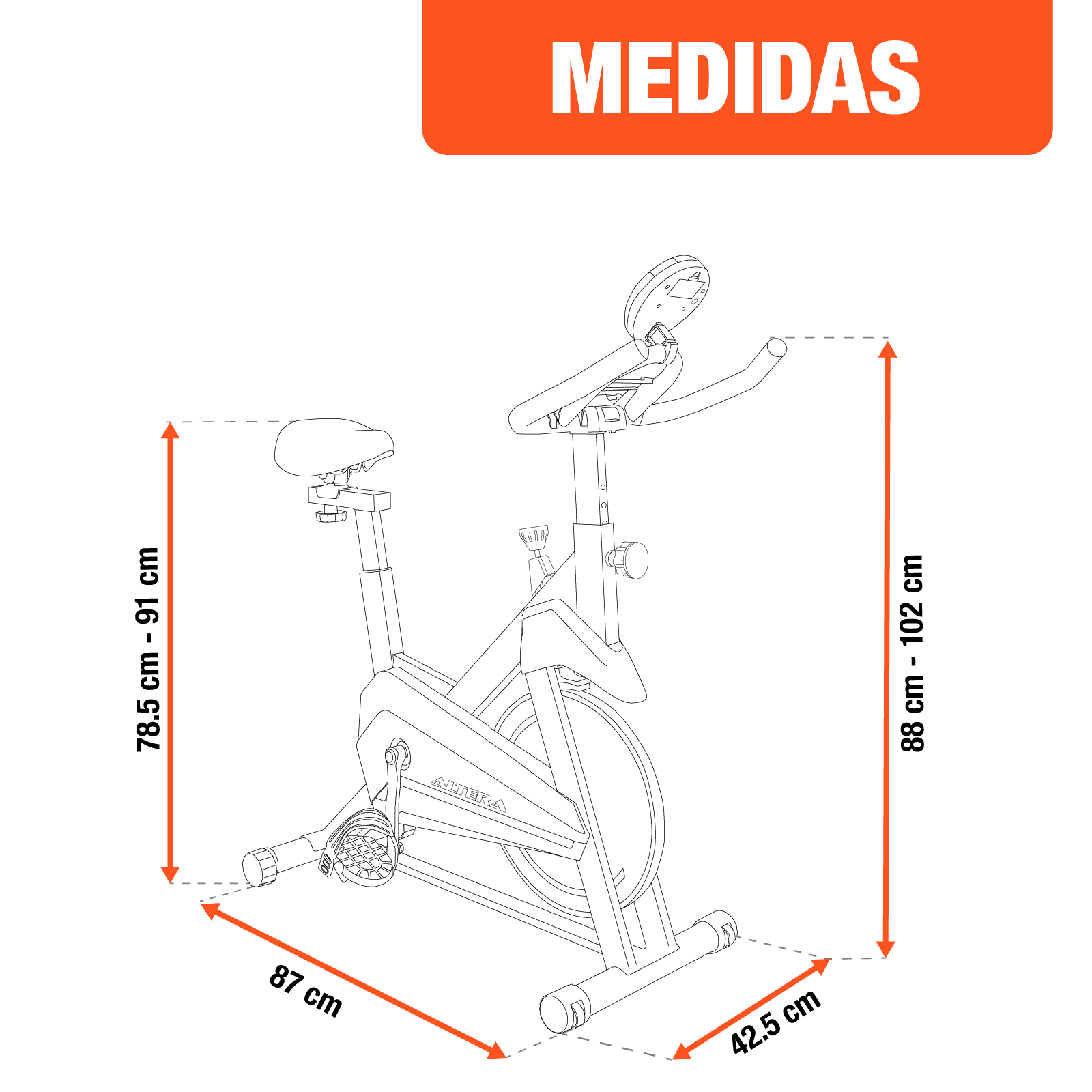 Foto 3 pulgar | Bicicleta Spinning Estatica Para Ejercicio Altera Indoor Gym