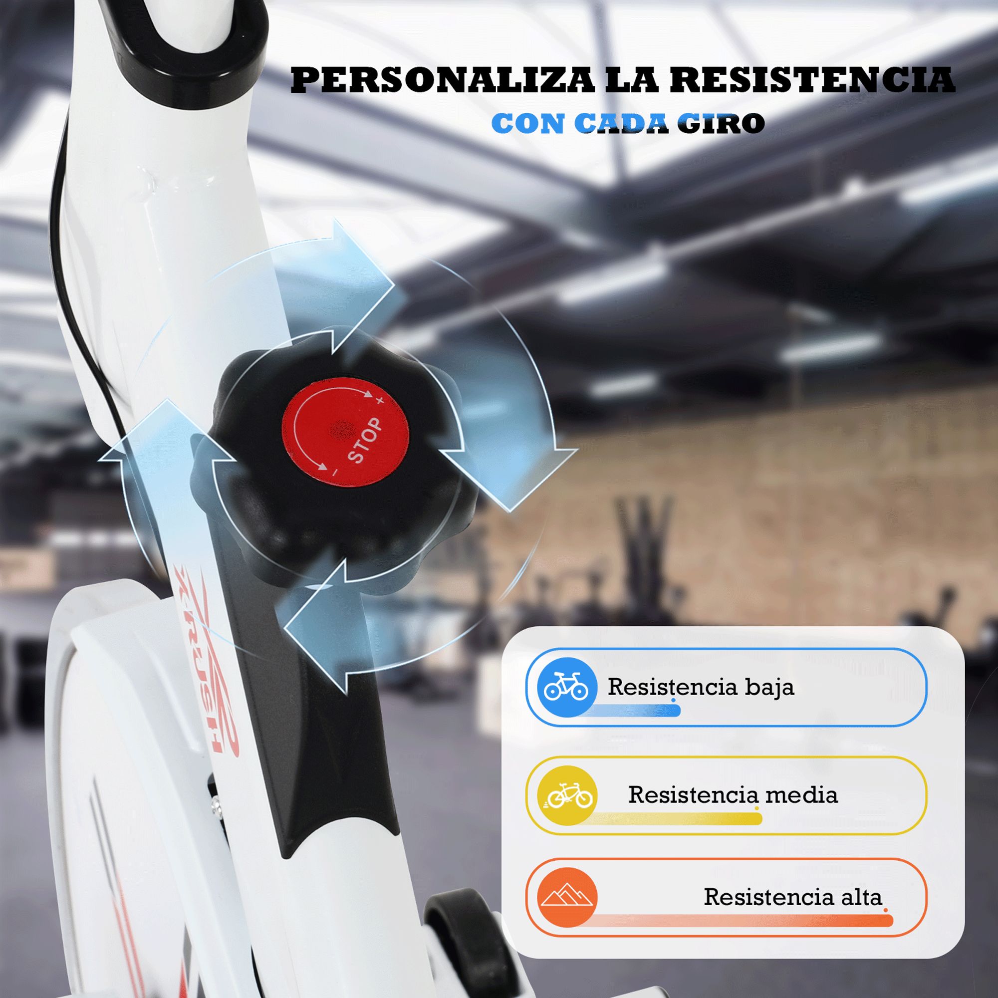 Foto 5 | Bicicleta Fija X-rush Spinx 8 Kg Blanca – Compacta, Silenciosa Y Ajustable