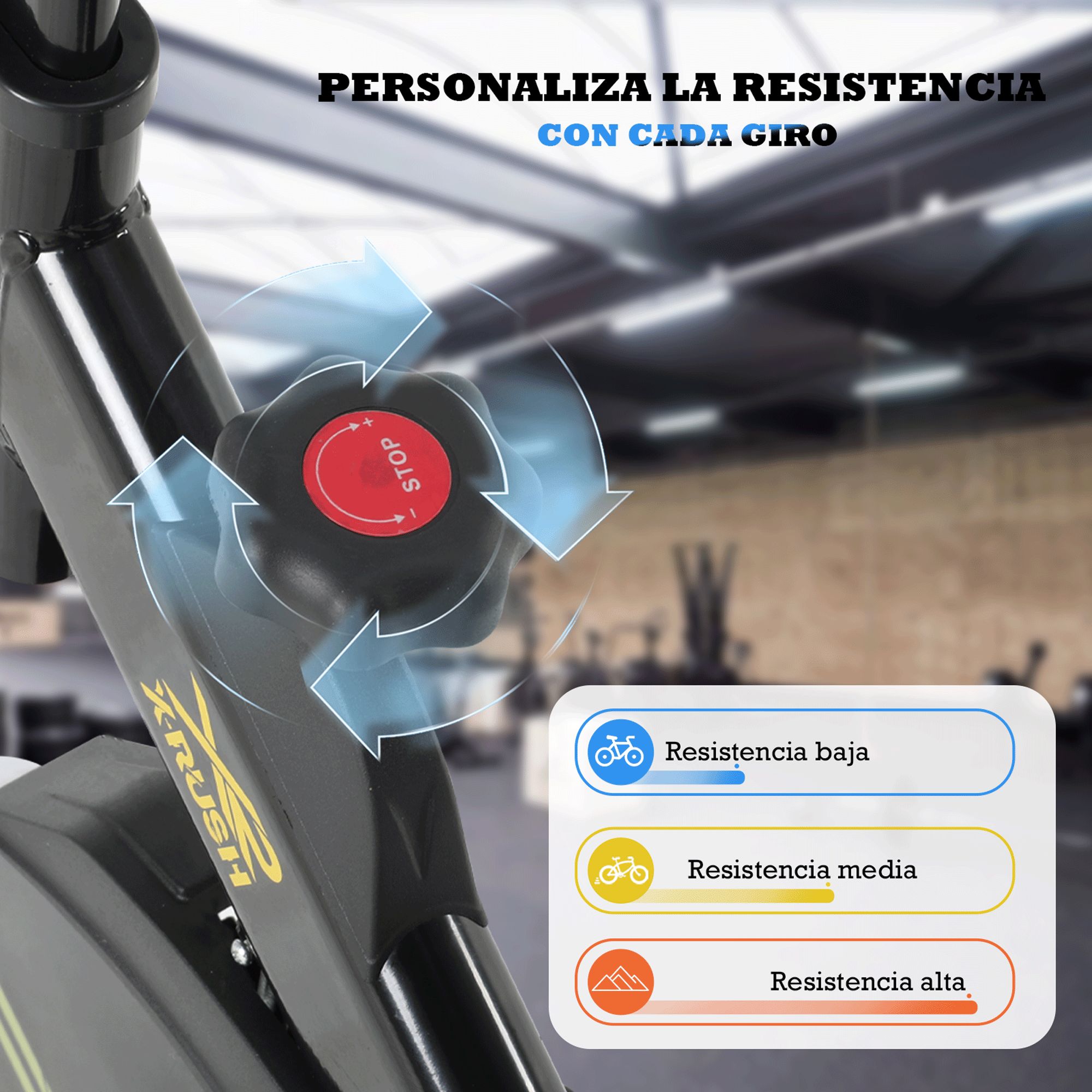 Foto 9 pulgar | Bicicleta Fija X-rush Spinx 8 Kg Negra – Compacta, Silenciosa Y Ajustable.