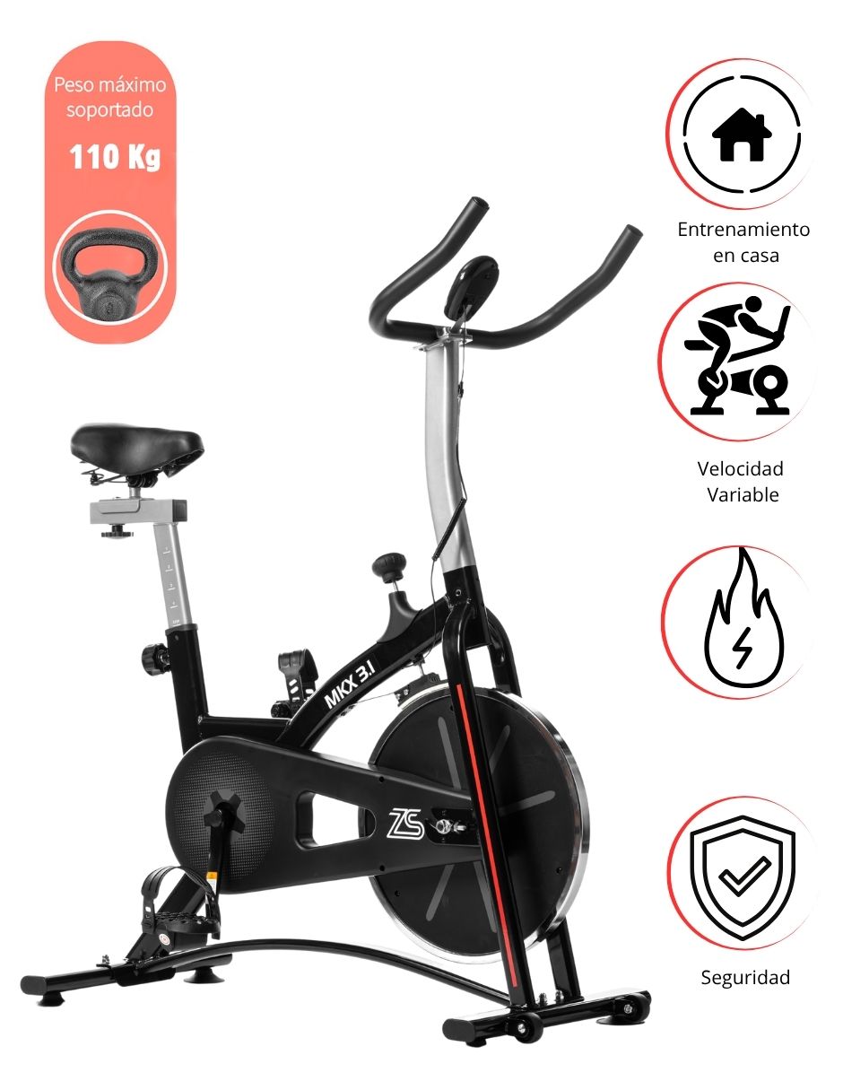 Foto 3 | Bicicleta Fija Estatica Spinning Disco Rueda 6 Kg Con Sensores De Pulso