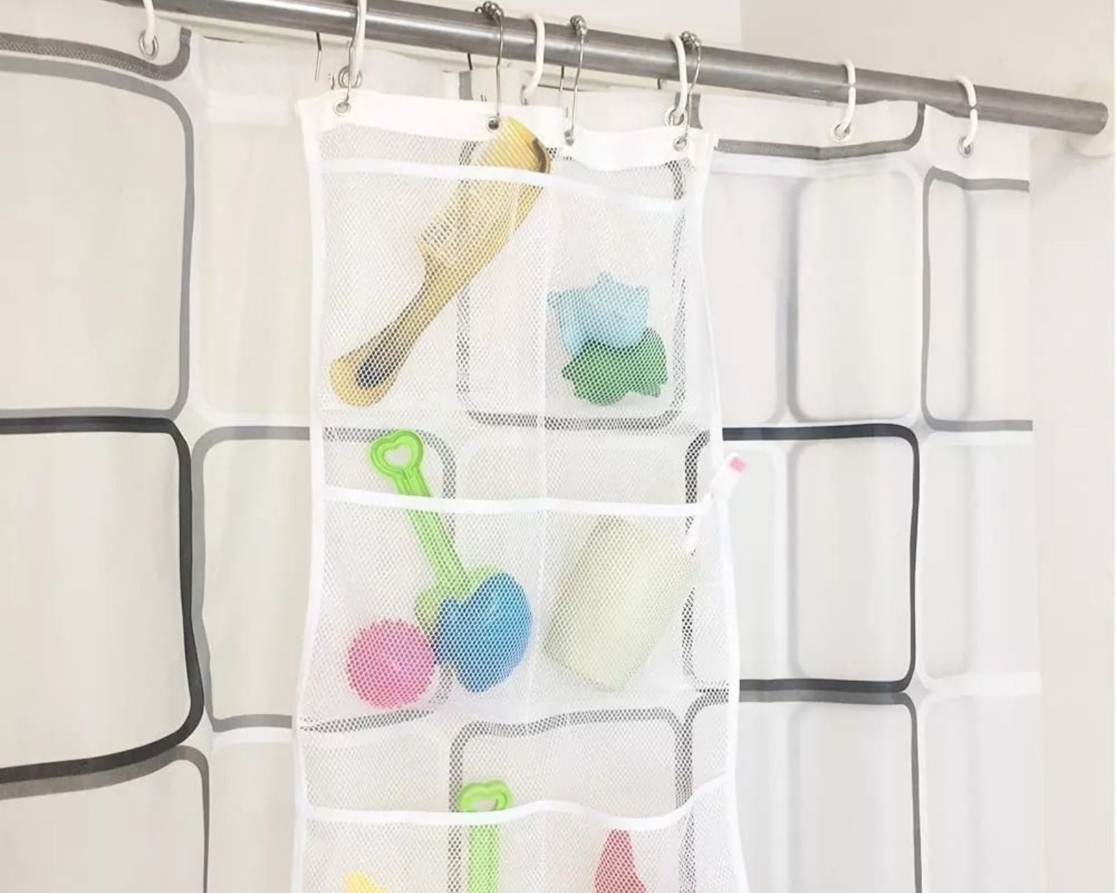 Foto 4 pulgar | Organizador de Baño Colgante color Blanco con Malla para Almacenar Artículos de Aseo Personal