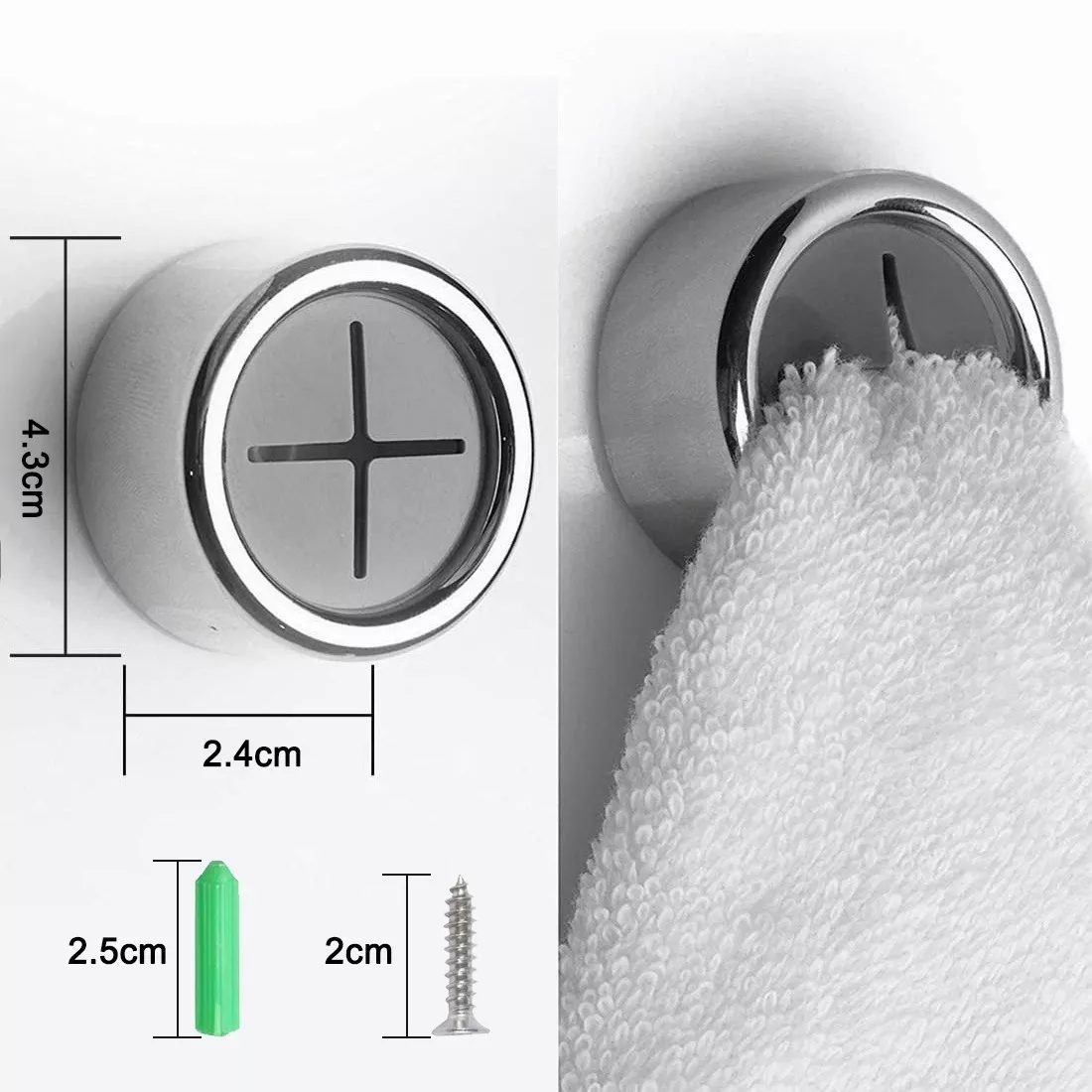 Foto 4 pulgar | Ganchos Organizadores Belug de Toalla Baño/Cocina Empujar Ganchos de Pared Gris