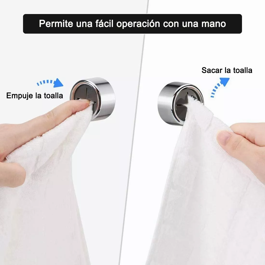 Foto 5 pulgar | Ganchos Organizadores Belug de Toalla Baño/Cocina Empujar Ganchos de Pared Gris