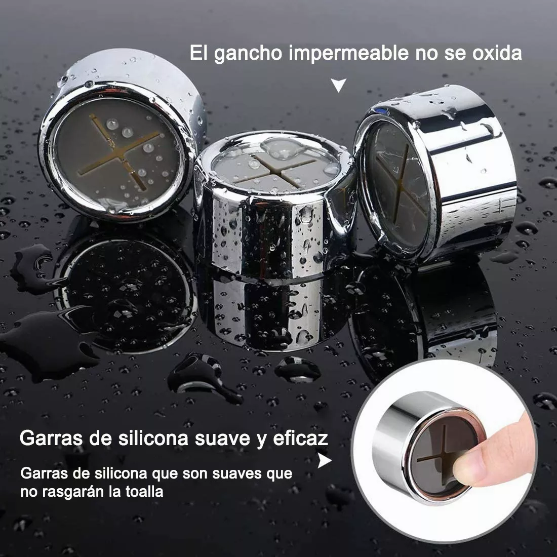 Foto 6 pulgar | Ganchos Organizadores Belug de Toalla Baño/Cocina Empujar Ganchos de Pared Gris