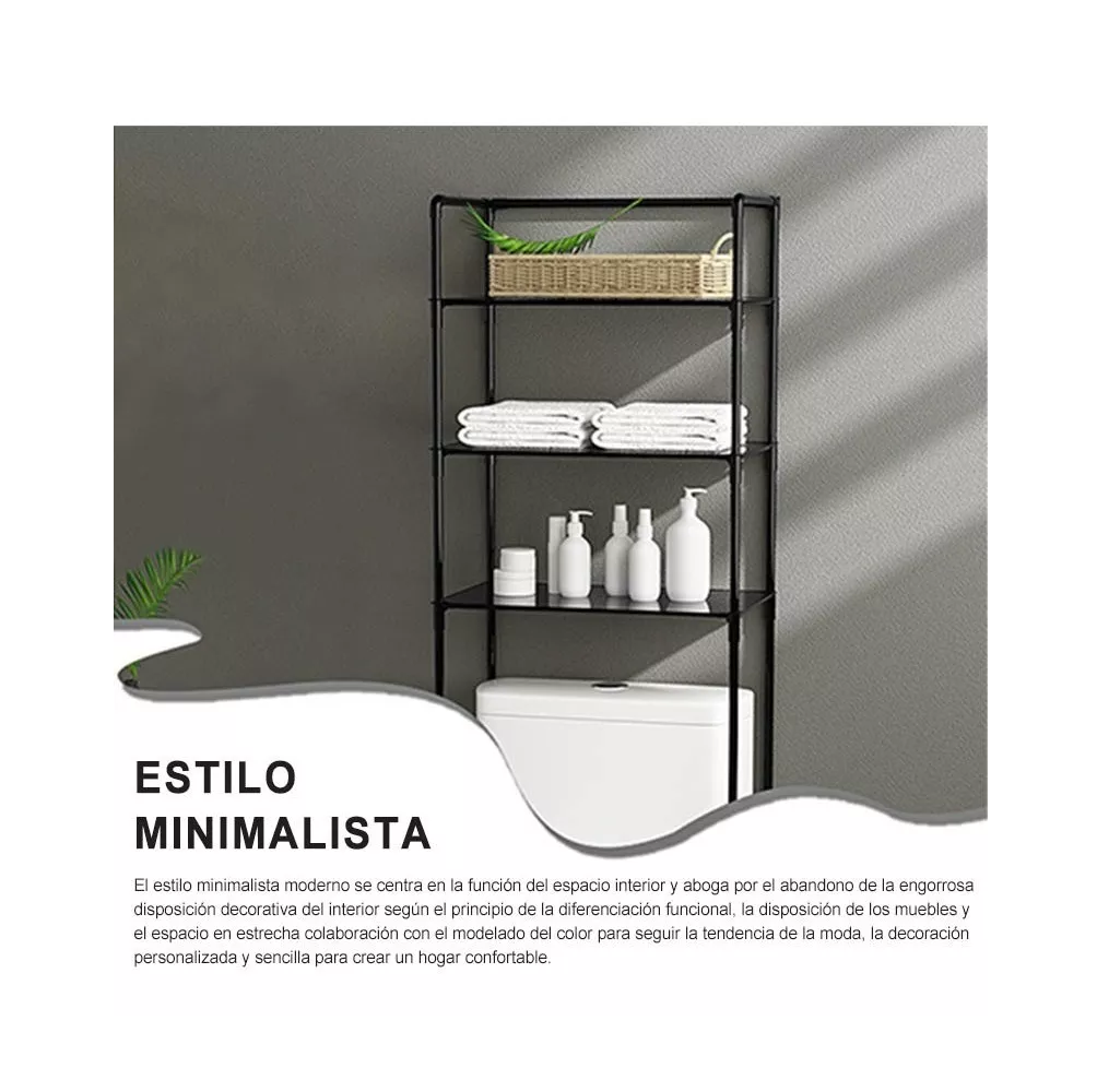 Foto 5 pulgar | Organizador Toallero BELUG Mueble Baño Rack Estante Sanitario Negro