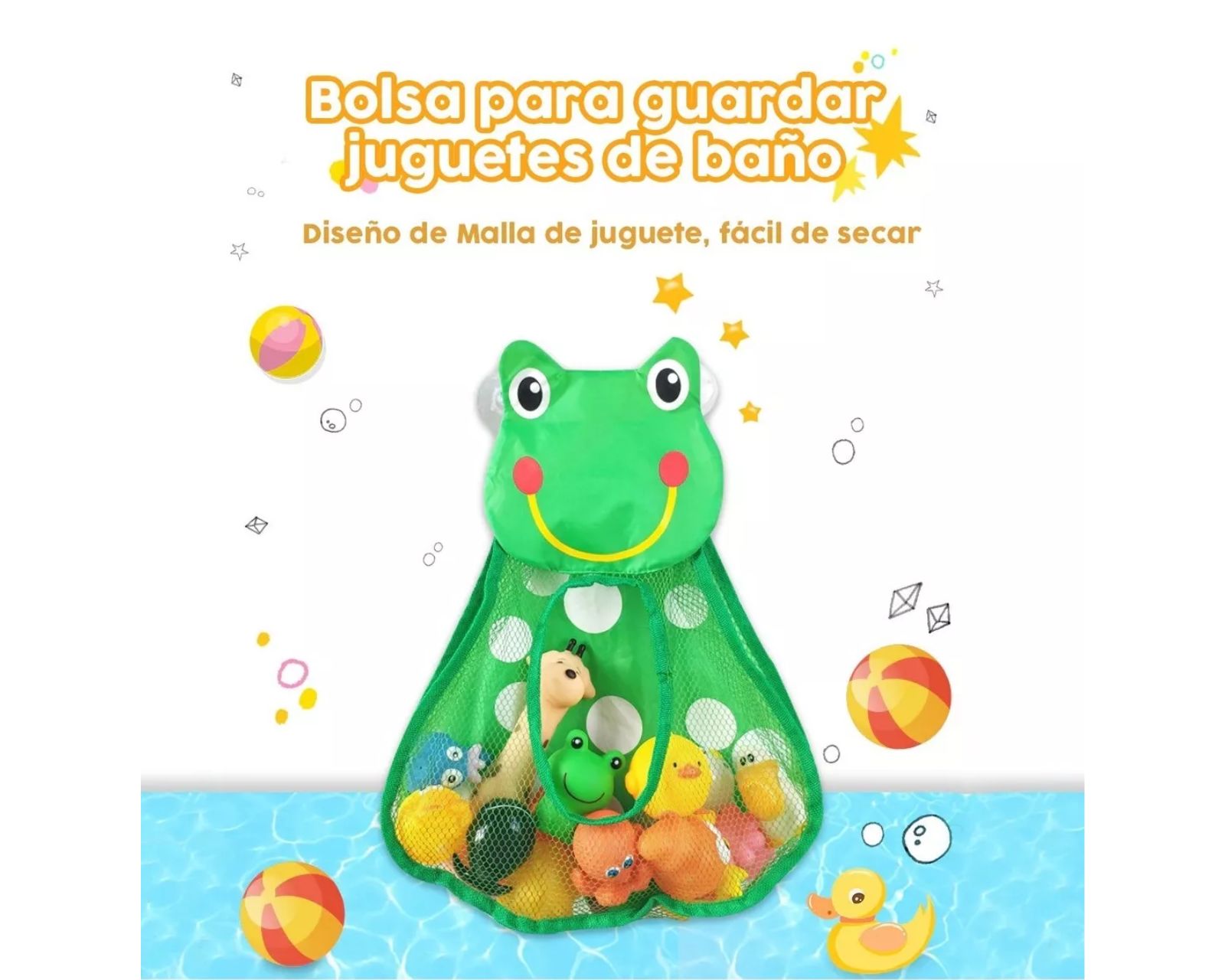 Foto 3 pulgar | Organizador de Baño Infantil para Juguetes con Diseño de Rana