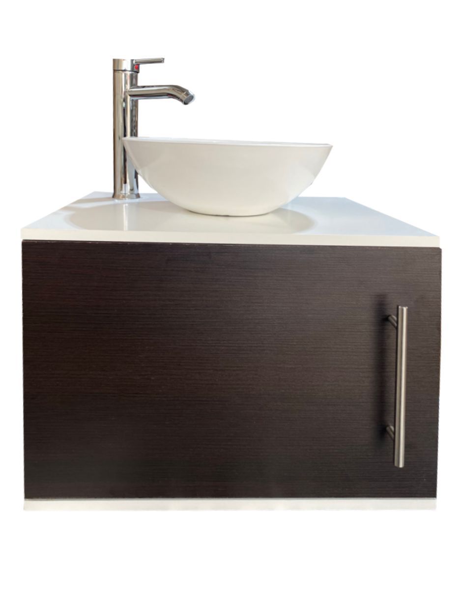 Foto 5 pulgar | Gabinete Flotante GAB-03-BA/WE color Blanco y Marrón para Baño