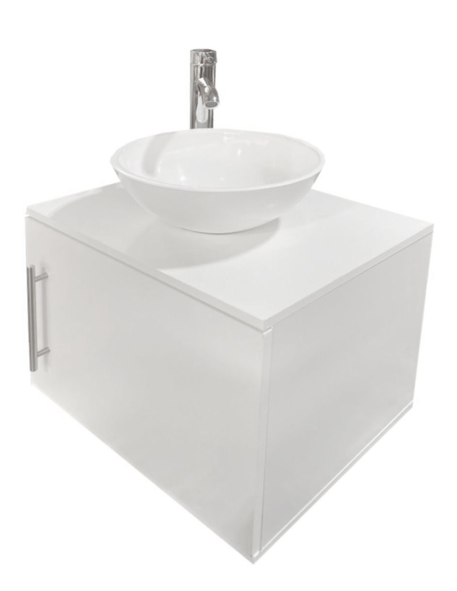 Foto 4 pulgar | Gabinete Flotante para Baño con Ovalín y Monomando Genérico GAB-03-OVALIN-BA color Blanco