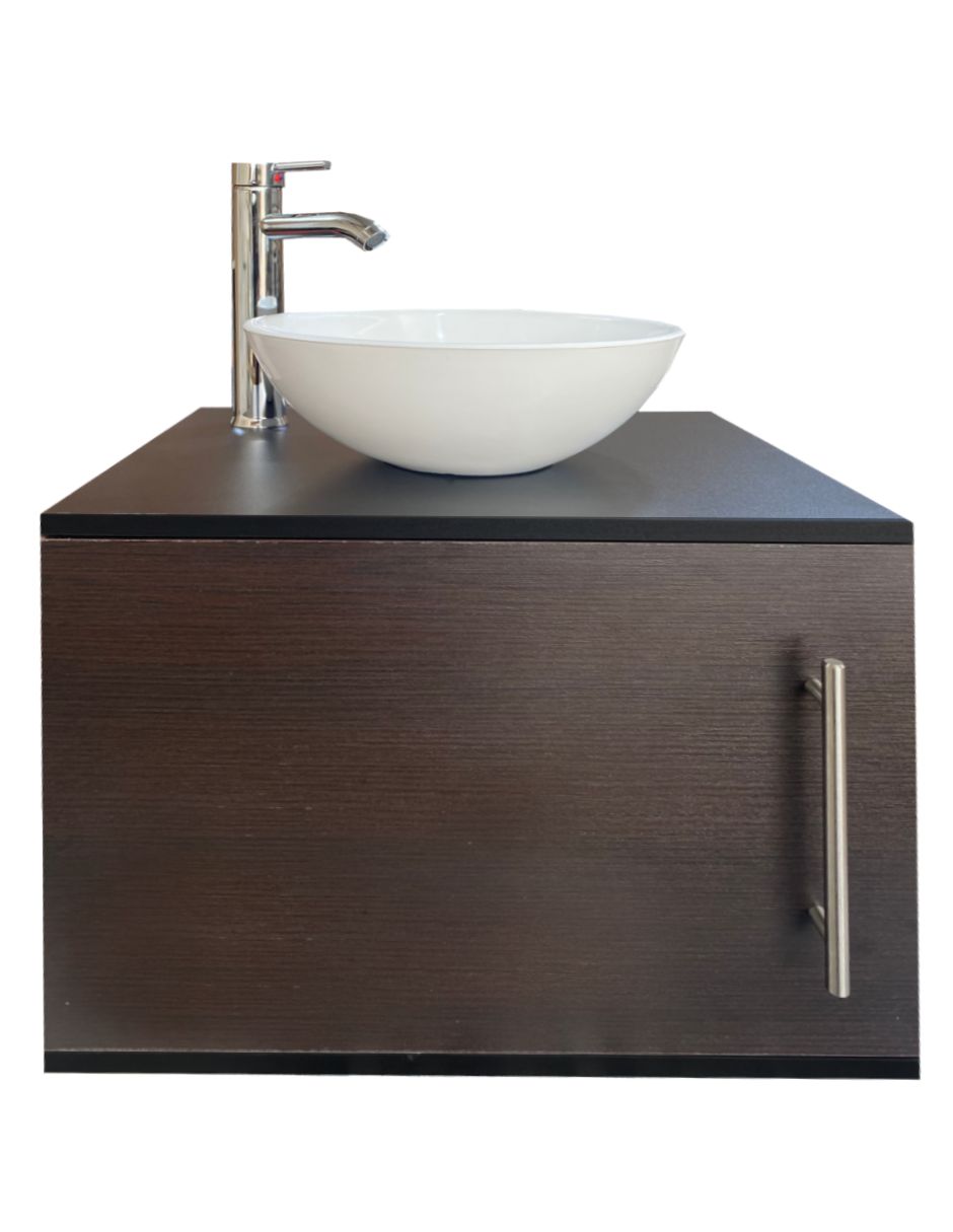 Gabinete Flotante para Baño con Ovalín y Monomando Genérica color Marrón