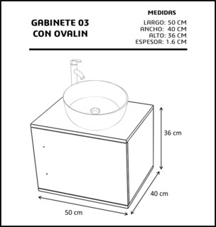 Foto 4 | Gabinete Flotante para Baño con Ovalín y Monomando Genérica color Beige