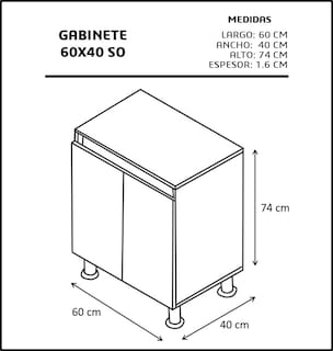 Foto 3 | Mueble Gabinete para Baño Genérico GAB-6040-SO-NM/LO color Gris