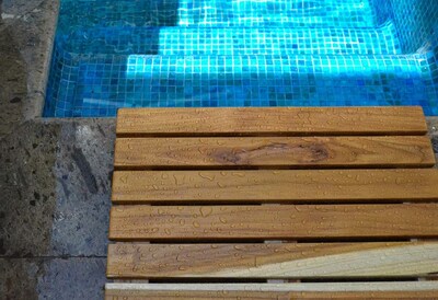 Foto 3 | Tapete De Baño Antideslizante Madera Teca B.kind & Beyond 85x50 Cm