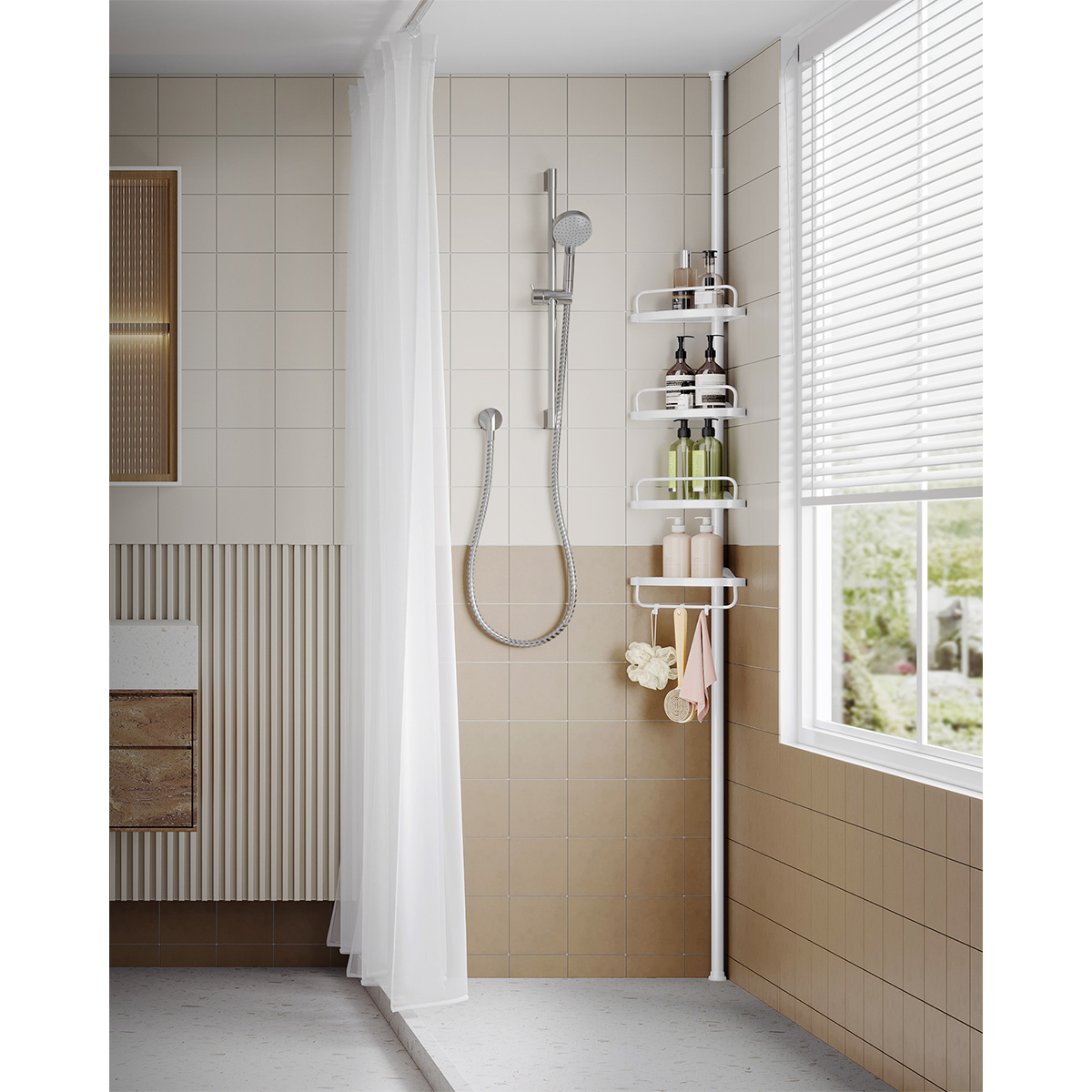 Foto 3 | Organizador para Baño Songmics Blanco Ajustable