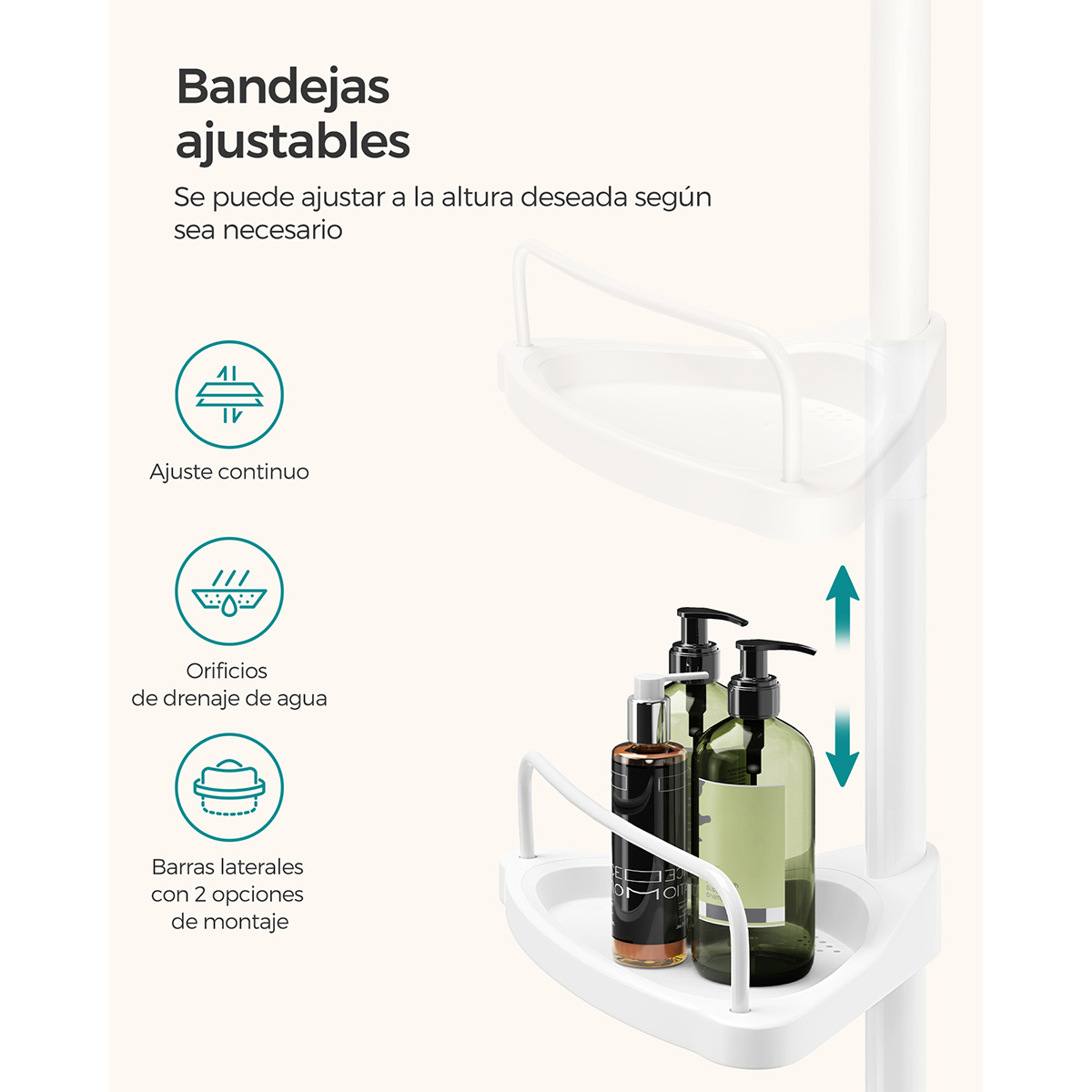Foto 5 | Organizador para Baño Songmics Blanco Ajustable