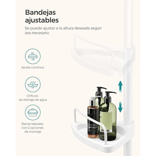 Foto 5 | Organizador para Baño Songmics Blanco Ajustable