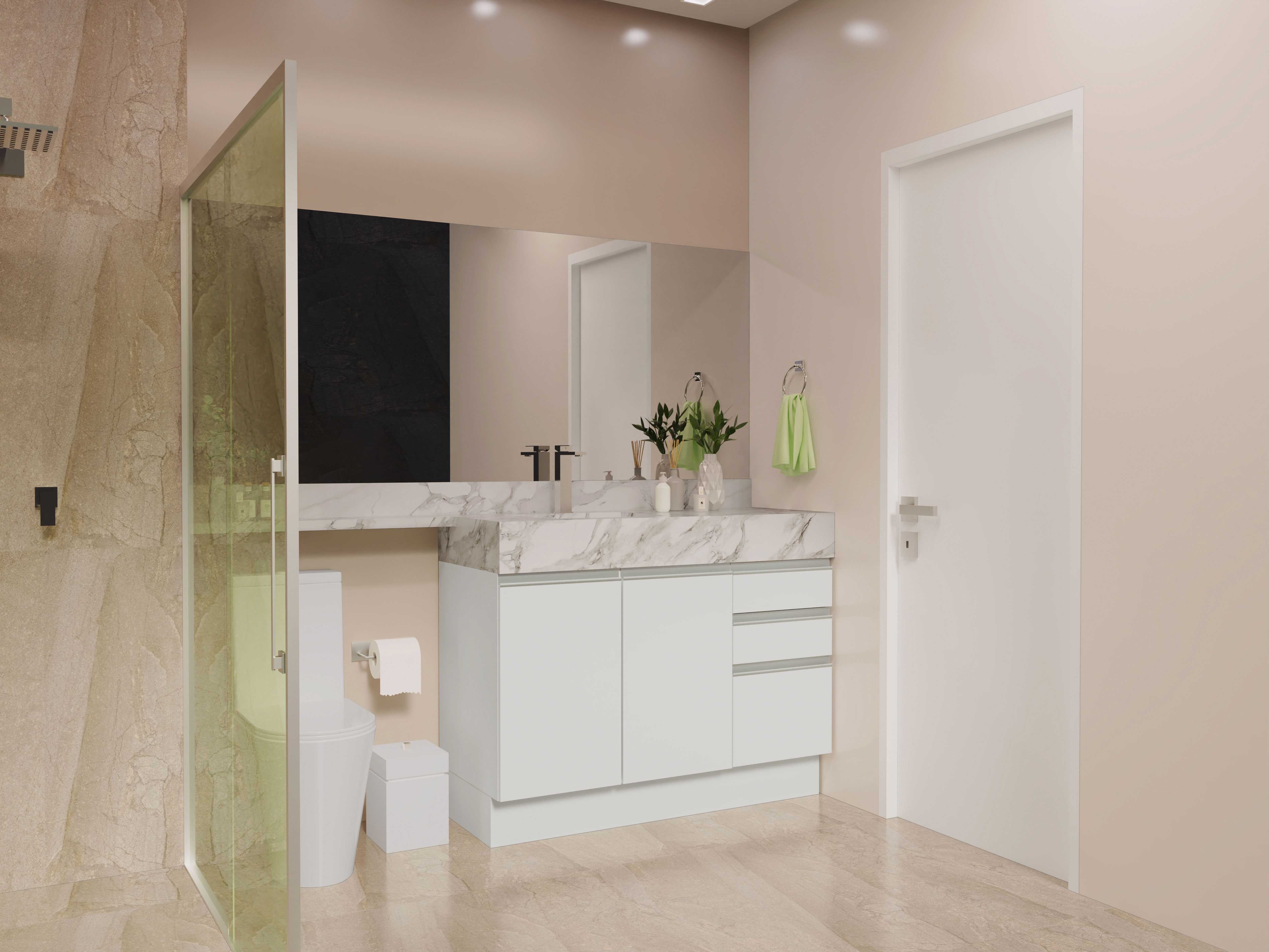 Foto 9 pulgar | Armario para Baño Madesa de 120 cm con 2 Puertas y 3 Cajones Blanco