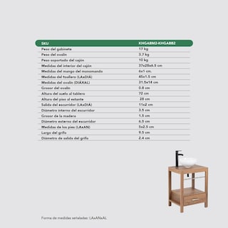 Foto 7 | Mueble Gabinete Para Baño Lavamanos Lavabo Ovalin Toallero