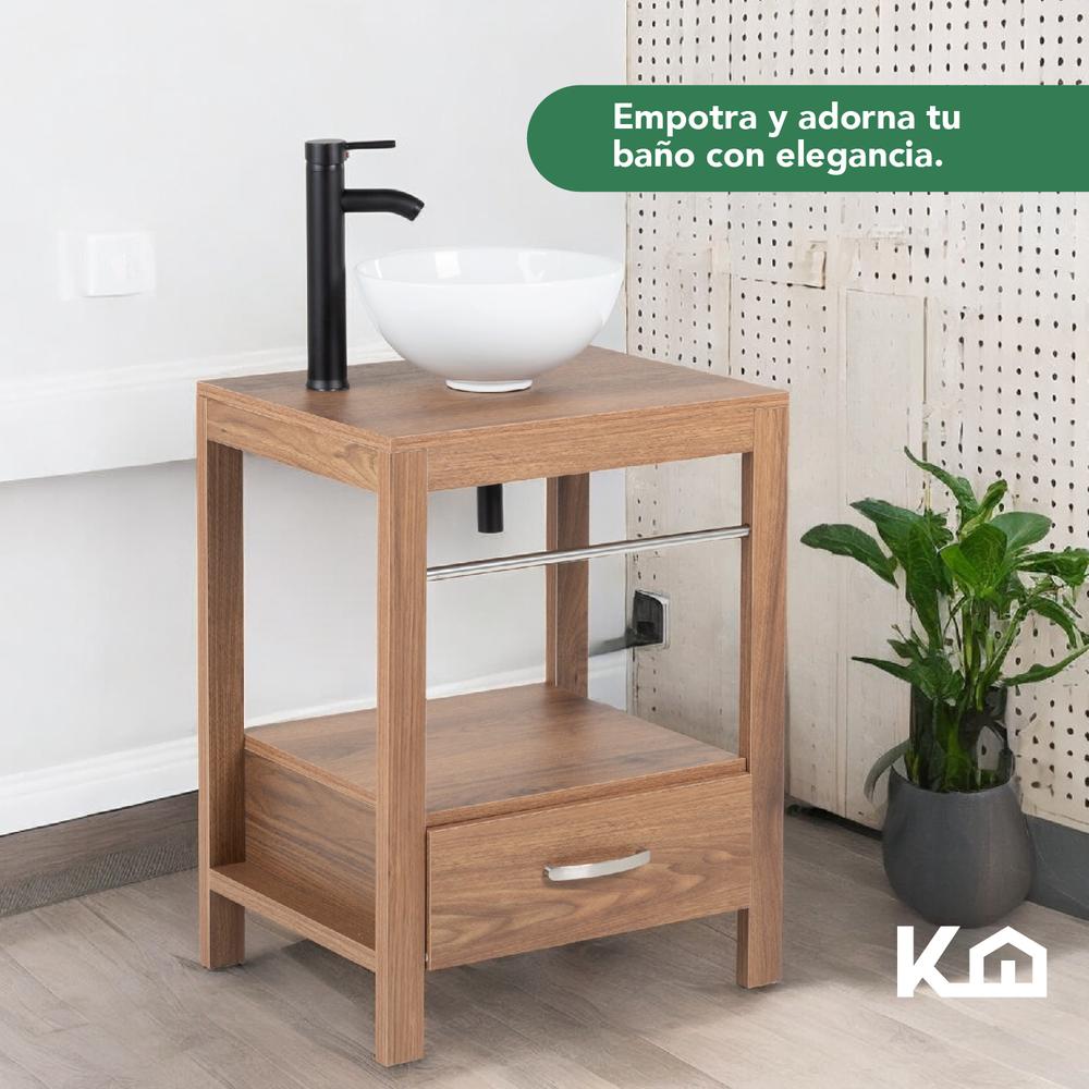 Foto 9 pulgar | Mueble Gabinete Para Baño Lavamanos Lavabo Ovalin Toallero