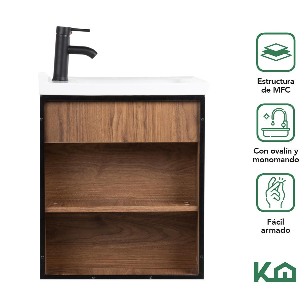 Foto 4 pulgar | Mueble Gabinete Para Baño Lavamanos Lavabo Ovalin Con Repisa