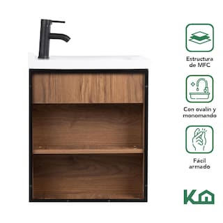 Foto 3 | Mueble Gabinete Para Baño Lavamanos Lavabo Ovalin Con Repisa