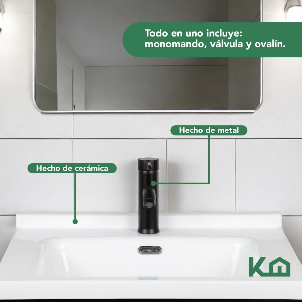 Foto 5 pulgar | Mueble Gabinete Para Baño Lavamanos Lavabo Ovalin Con Repisa