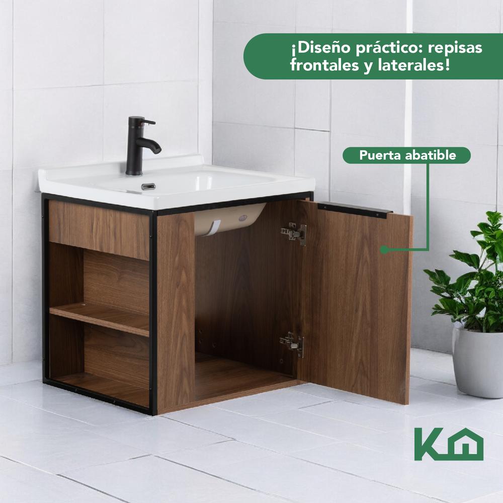 Foto 6 pulgar | Mueble Gabinete Para Baño Lavamanos Lavabo Ovalin Con Repisa