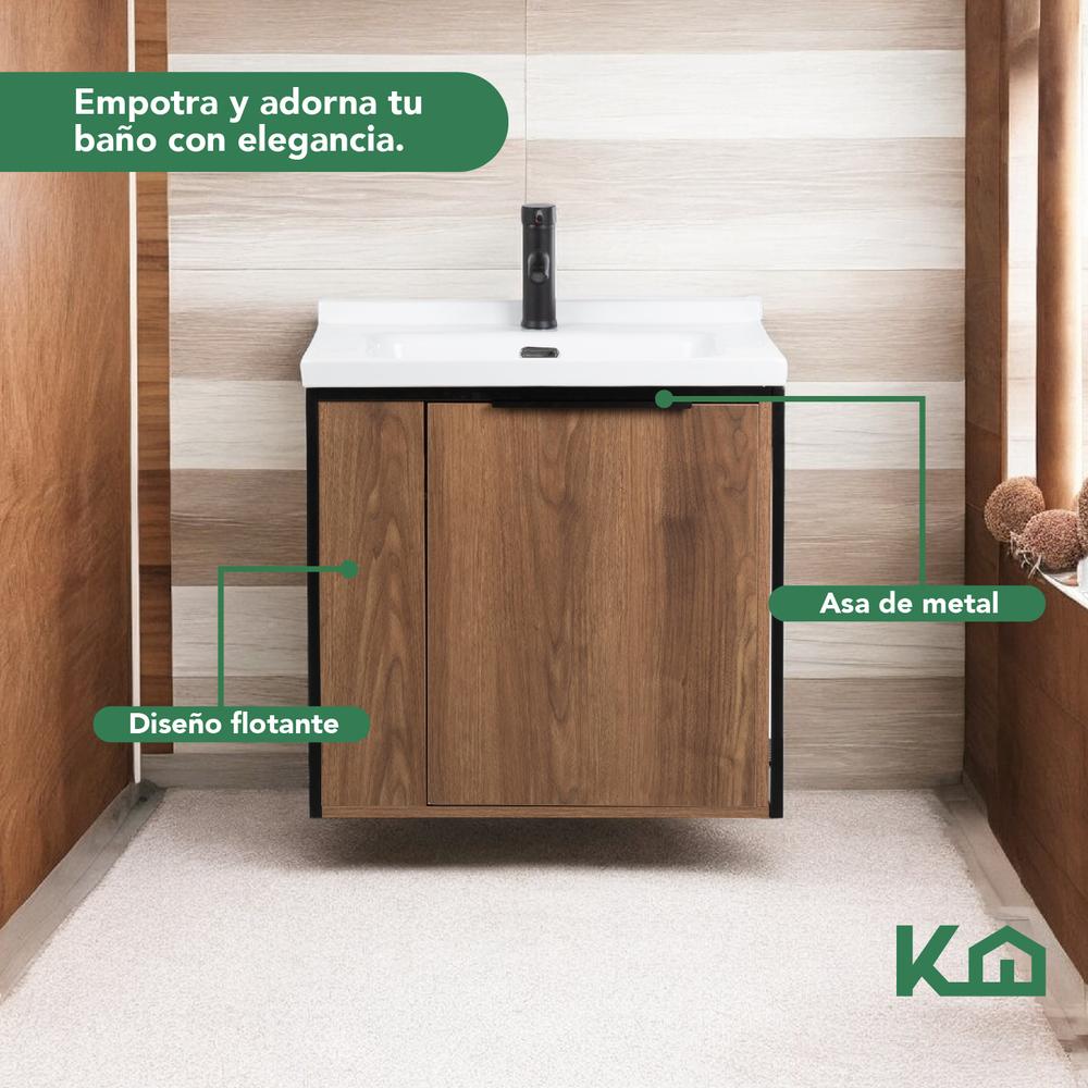 Foto 8 pulgar | Mueble Gabinete Para Baño Lavamanos Lavabo Ovalin Con Repisa