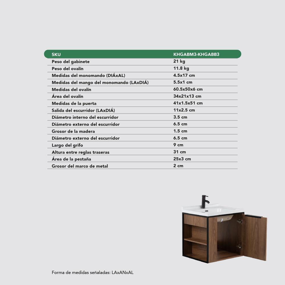 Foto 8 | Mueble Gabinete Para Baño Lavamanos Lavabo Ovalin Con Repisa