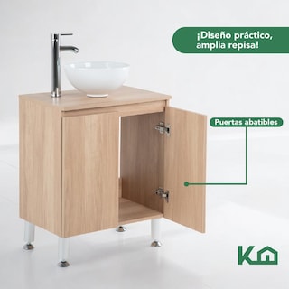 Foto 5 | Mueble Gabinete Para Baño Lavamanos Con Espejo Lavabo Ovalin