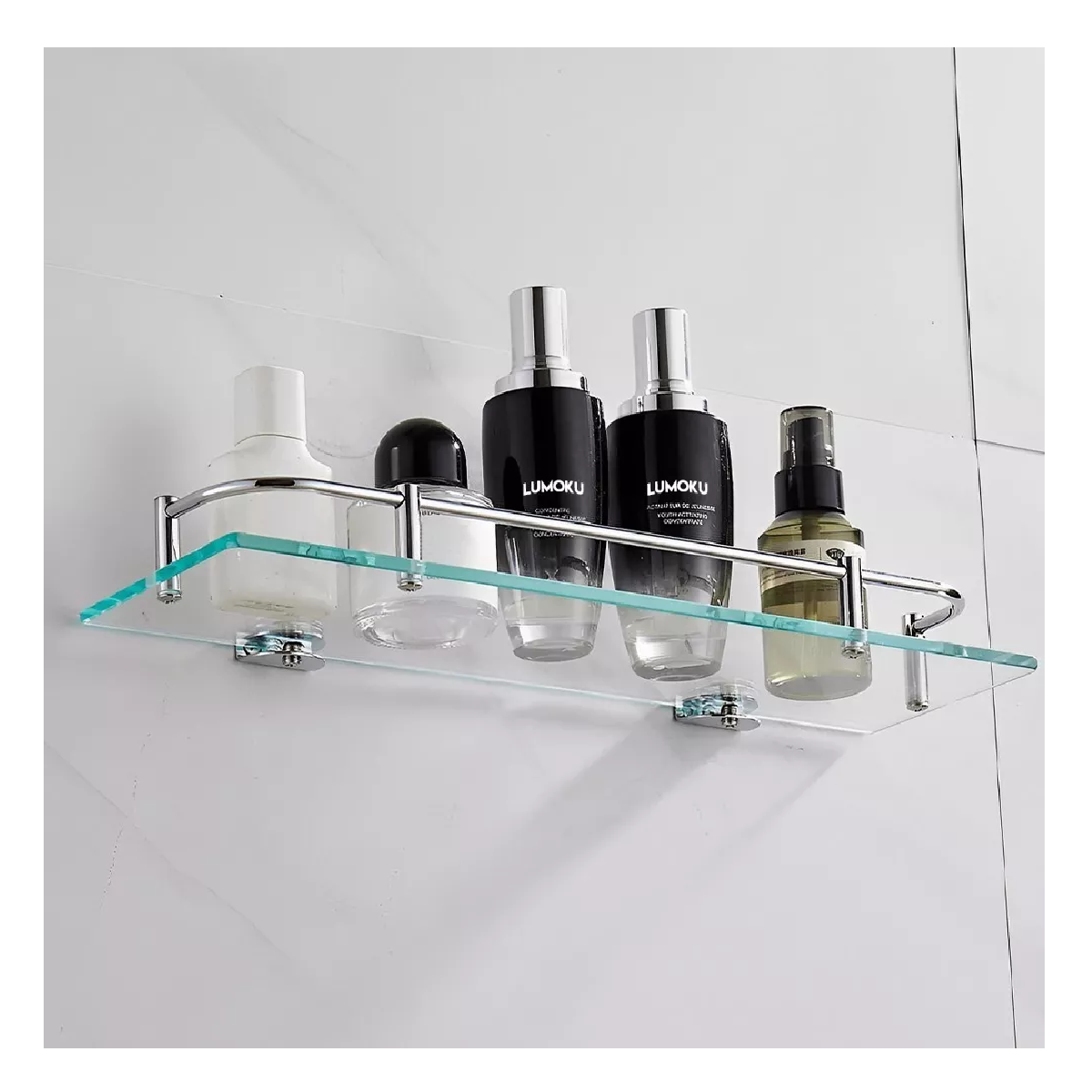 Foto 5 pulgar | Ducha Organizador Baño Estantes Rectangulares De Vidrio
