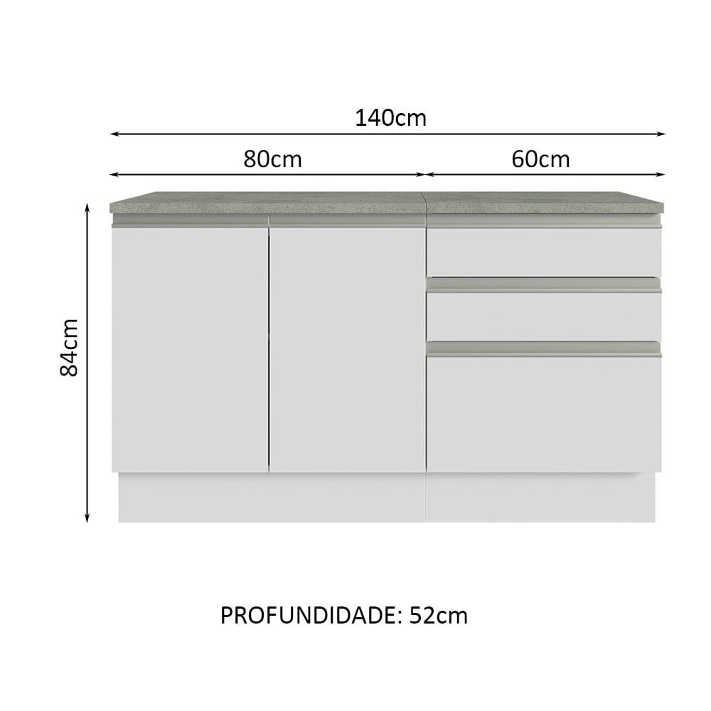 Foto 3 | Mueble Modulo Para Baño Gabinete Lavabo Madesa 140cm Bb