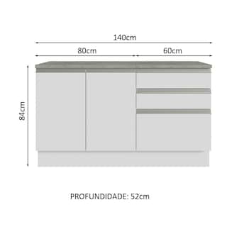 Foto 3 | Mueble Modulo Para Baño Gabinete Lavabo Madesa 140cm Bb