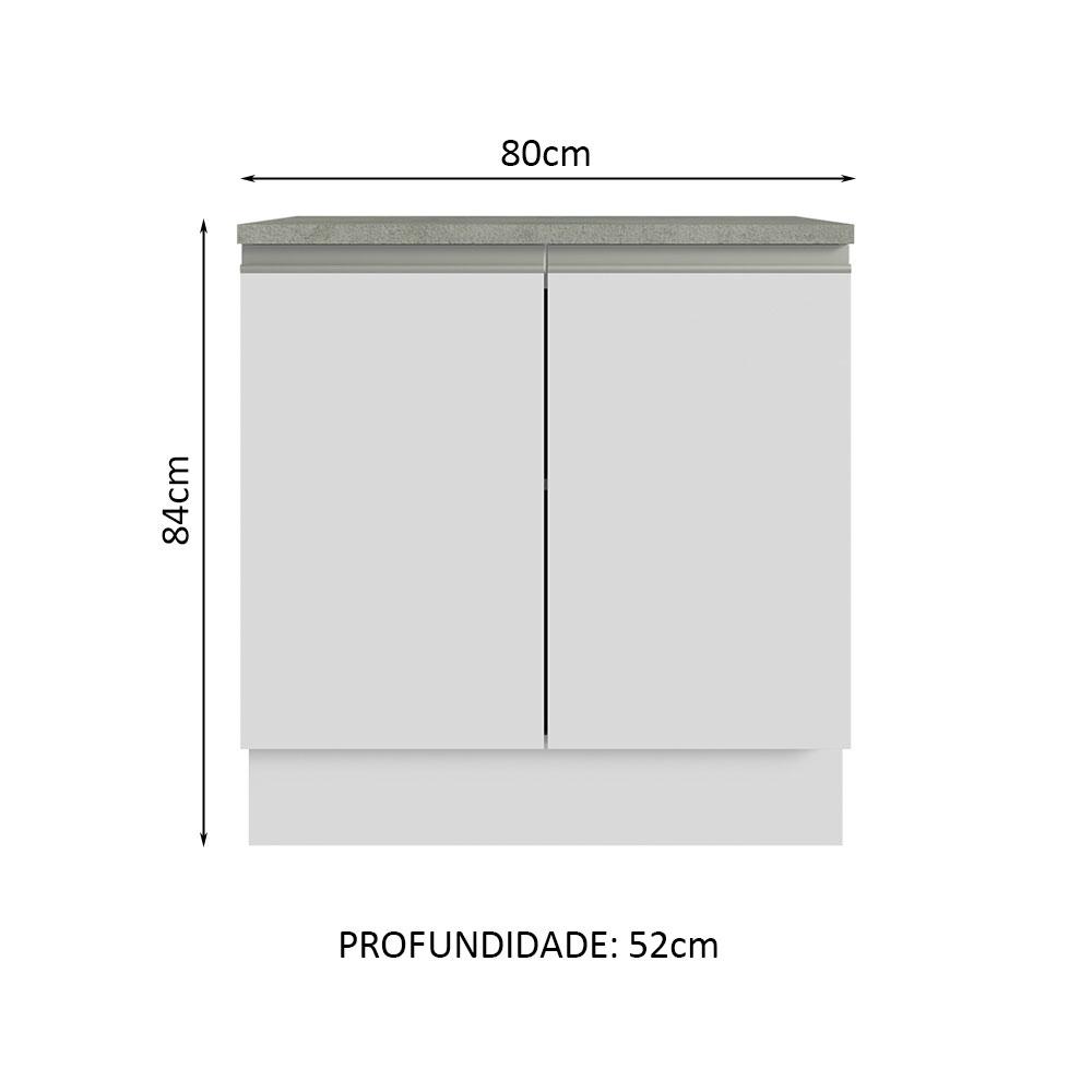 Foto 4 pulgar | Armario Madesa para Baño de 80cm con 2 Puertas Blanco