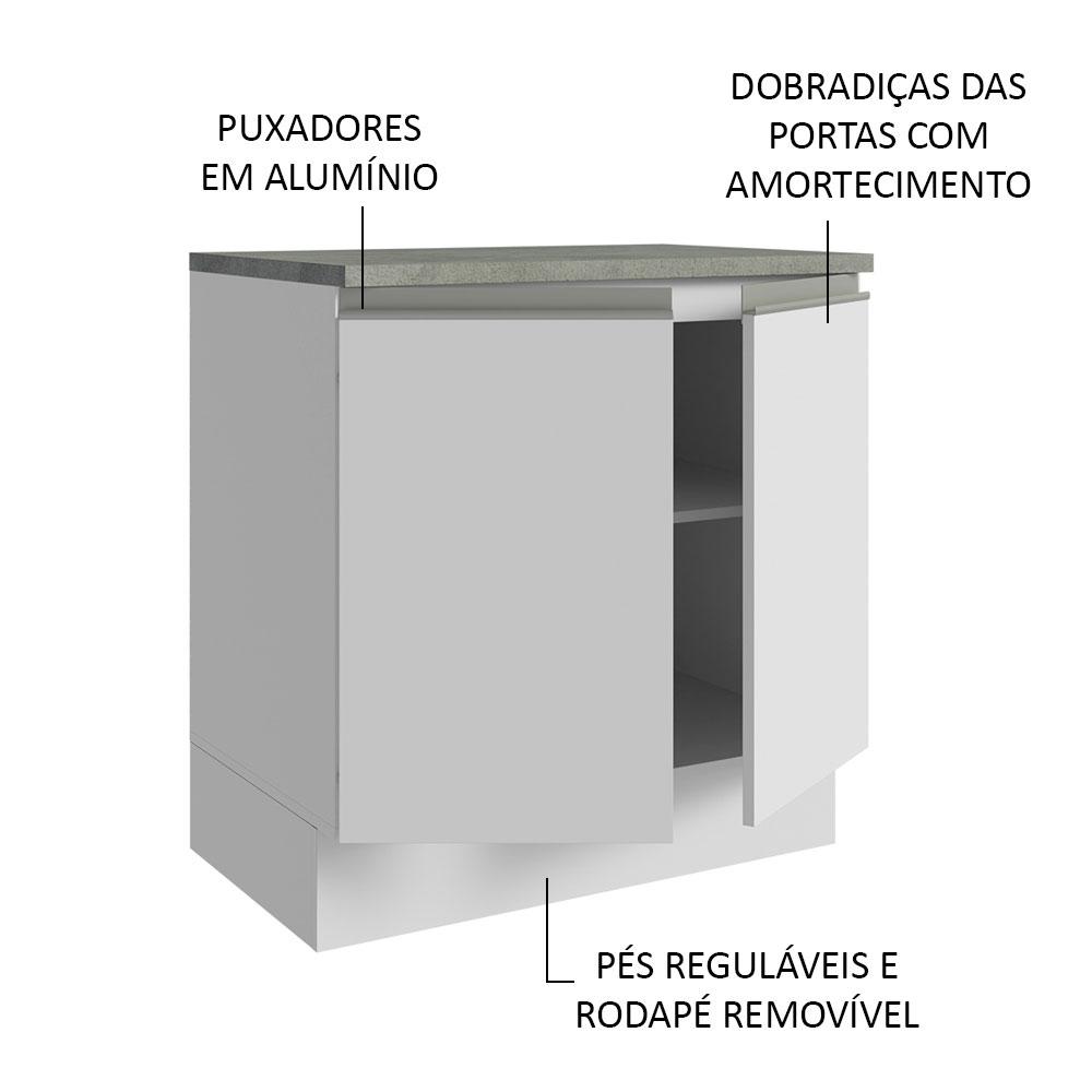 Foto 5 pulgar | Armario Madesa para Baño de 80cm con 2 Puertas Blanco