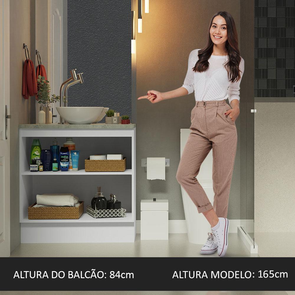 Foto 6 pulgar | Armario Madesa para Baño de 80cm con 2 Puertas Blanco