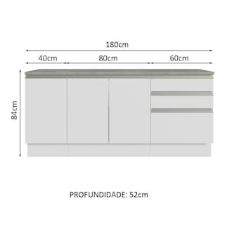 Foto 3 | Mueble Modulo Para Baño Gabinete Lavabo Madesa 180cm Bb