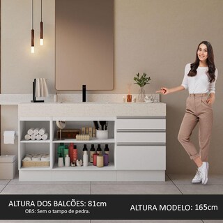 Foto 5 | Mueble Modulo Para Baño Gabinete Lavabo Madesa 180cm Bb