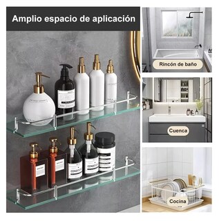 Foto 5 | Estantes Organizador Repisas para Baño Rectangular 4 Pzs color Agua